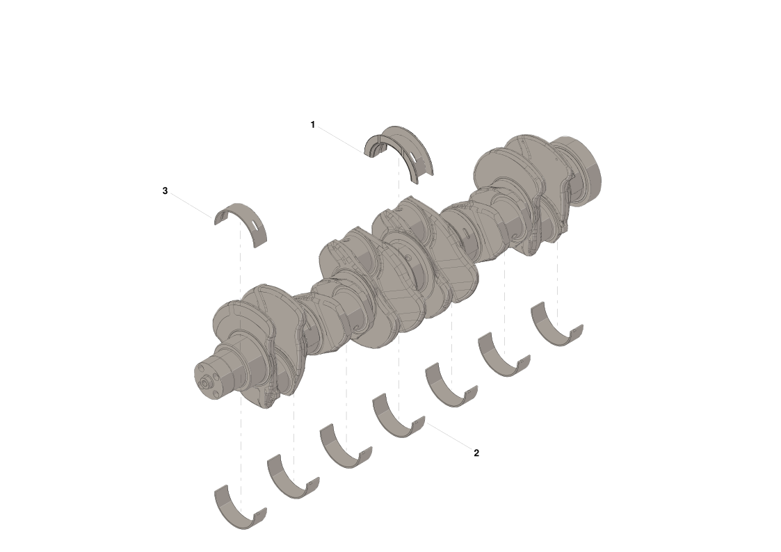 Cummins 6416114 Orijinal 1.00 mm Rektefiye Ana Yatak Seti (Oversize Main Bearing Kit - 1.00 mm / 0.040 in Oversize)
